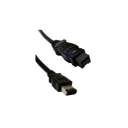 Cable Wholesale Firewire 400 9 Pin to 6 Pin Cable, Black, IEEE-1394a, 6 foot 10E3-96006BK